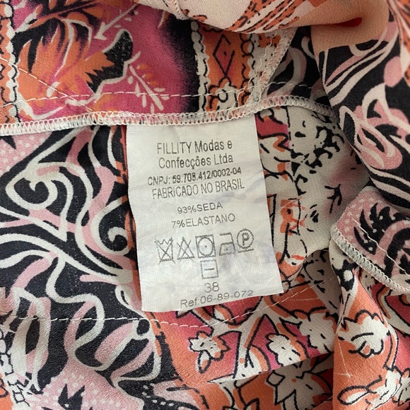 Fillity Boho Print Medium Waist Silk Flare Long Pants - Picture 9 of 9